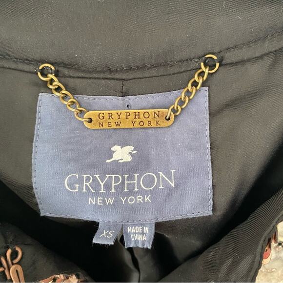 Gryphon Elle Tweed Metallic Wool Black Cream Jacket Blazer size XS - Picture 8 of 9